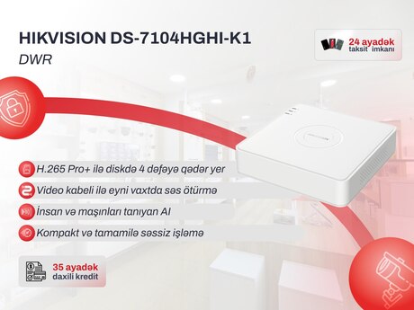 4 kanal DVR videoqeydiyyatçı