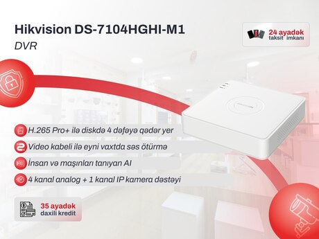 4 Kanal DVR videoqeydiyyatçı