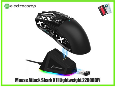 Mouse Attack Shark X11 Lightweight PAW3311 Wireless/BT Black Mouse Attack Shark X11 Lightweight PAW3311 Wireless/BT Black