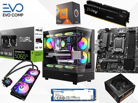 Evo Gaming PC Dual Dragon RTX 5060 Ti 16GB | Ryzen 7 7700X | 32GB | 1TB