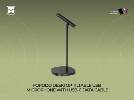 Porodo Desktop Tiltable Usb Microphone With Usb-C Data Cable