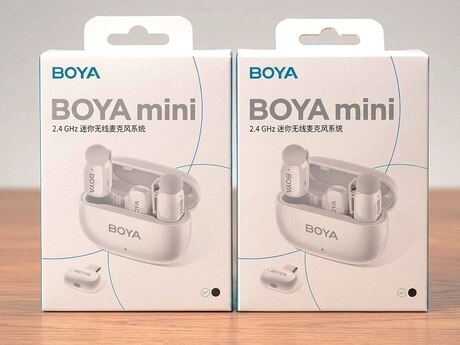 Boya mini naqilsiz cüt mikrofon dəsti full kit