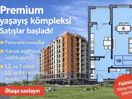 1-otaqlı yeni tikili, Qusar r., 60 m²