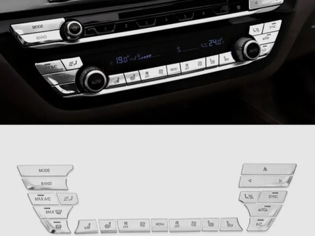 BMW G30, G31, G32, G11, G12 2017-2023 AC klimat idarə edici xrom knopkaları, düymələri 