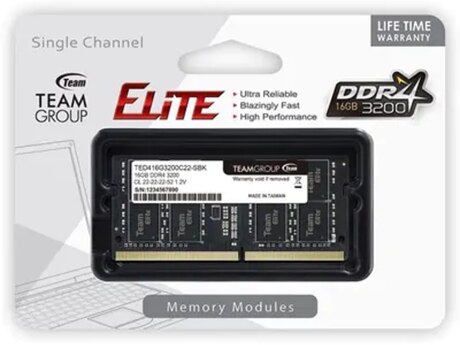 RAM, TEAMGROUP Elite 16GB DDR4 3200MHz SO-DIMM 