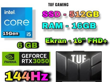 Noutbuk Asus TUF F16 FA607VJB RTX 3050 6 GB