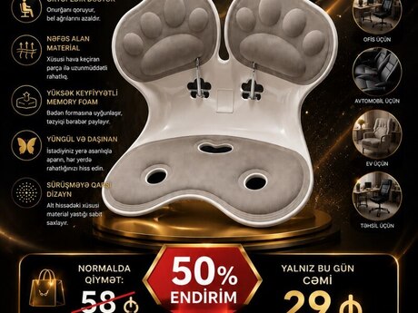 Ergonomik, ortopedik oturacaq yastığı