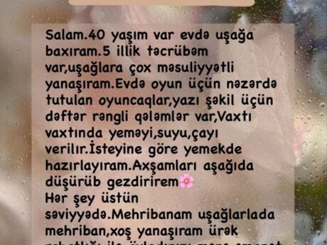 Baxıcı işi axtarıram