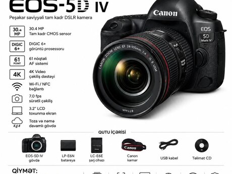 Canon EOS 5D Mark IV Full Frame DSLR fotoaparatı