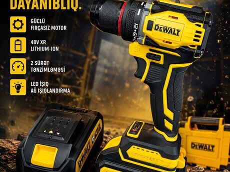 DeWALT 48V XR Brushless drel dəsti