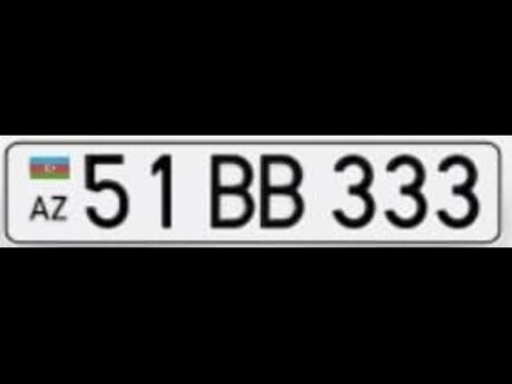Avtomobil qeydiyyat nişanı - 51-BB-333