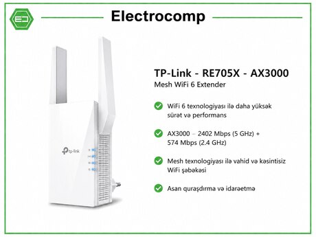 TP-Link RE705X AX3000 Mesh WiFi 6 Extender TP-Link RE705X AX3000 Mesh WiFi 6 Extender
