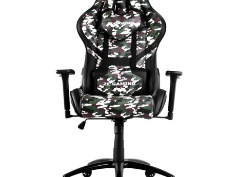 2E GAMING Chair HIBAGON II, PU Leather, 3D-Armrests, black-military green