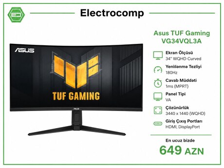 Monitor Asus TUF Gaming Curved 