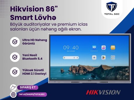 Hikvision 86" 4K İnteraktiv Smart Lövhə (DS-D5A86RB/A3)