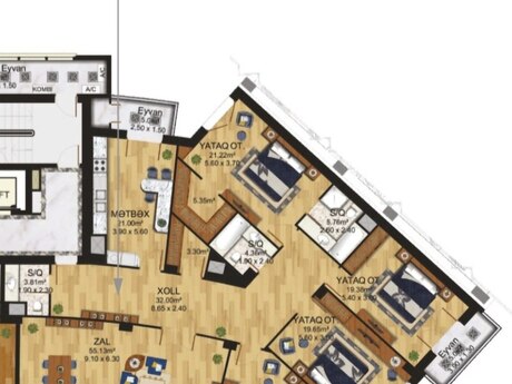 Ağ şəhərdə 5 otaqlı yeni tikili mənzil satılır, 246 m², 1 030 000 AZN, şəkil 2 / 9