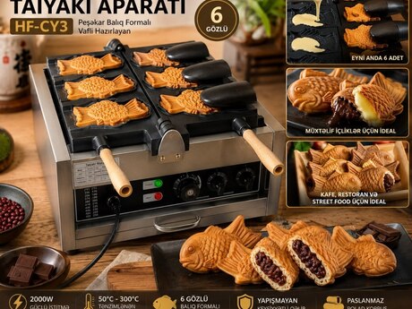Taiyaki Balıq formalı vafli aparatı 