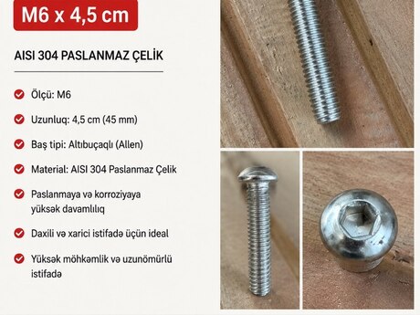 Paslanmaz polad bolt