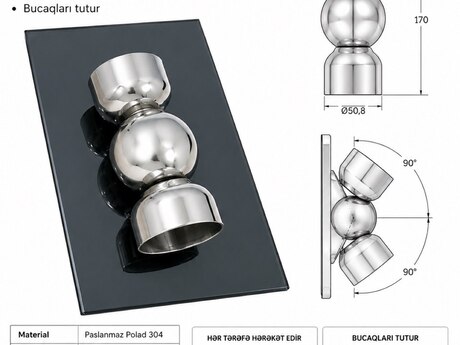 Şarlı dirsək – 50.8 mm boru üçün paslanmaz polad Şarlı dirsək – 50.8 mm boru üçün paslanmaz polad