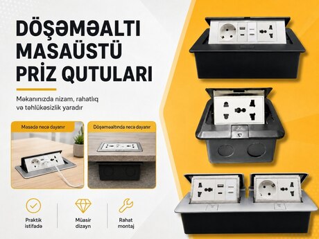 Döşəməaltı və masaüstü priz qutuları