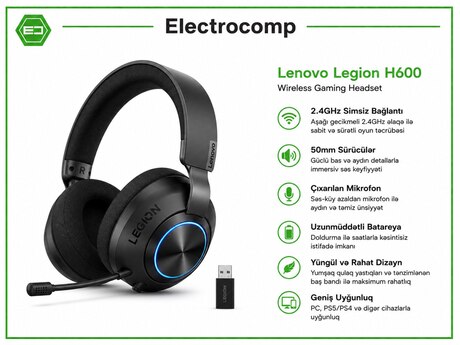 Qulaqlıq Lenovo Legion H600 Wireless Gaming Headset