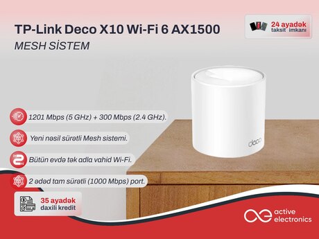 Mesh Wi-Fi Sistemi TP-Link Deco X10 AX1500 (1-Pack)