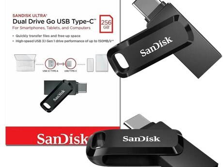 Flaş kart "SanDisk 256GB Ultra Dual Drive Go USB Type-C Flash"