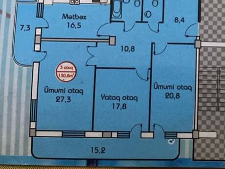 3-room new-build apartment for sale in Yeni Yasamal, 132 m², 199 000 AZN, photo 2 / 9