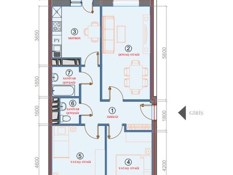 3-комн. · 73 m² · 7/9 этаж, Hövsan