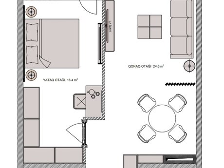 2 otaq · 63 m² · 9/16 mərtəbə, Abşeron