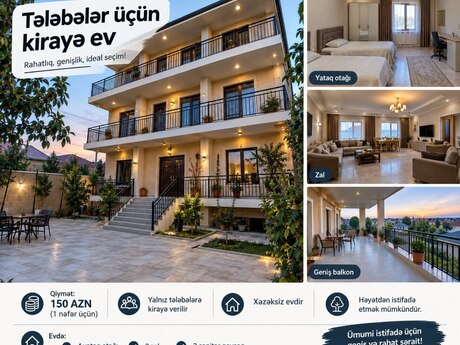 Azadlıq Prospektidə 6 otaqlı həyət evi kirayə verilir, 400 m², 150 AZN/ay, şəkil 3 / 3