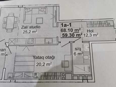 2 otaq · 68,1 m²