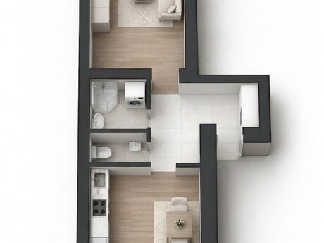 8 Noyabrda 1 otaqlı köhnə tikili mənzil satılır, 36,5 m², 182 000 AZN, şəkil 2 / 5
