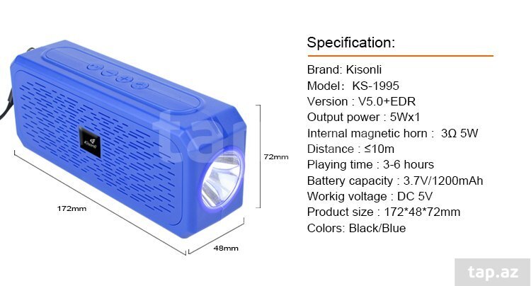 "Kisonli Ks-1995" fənərli radio bluetooth dinamik (9)