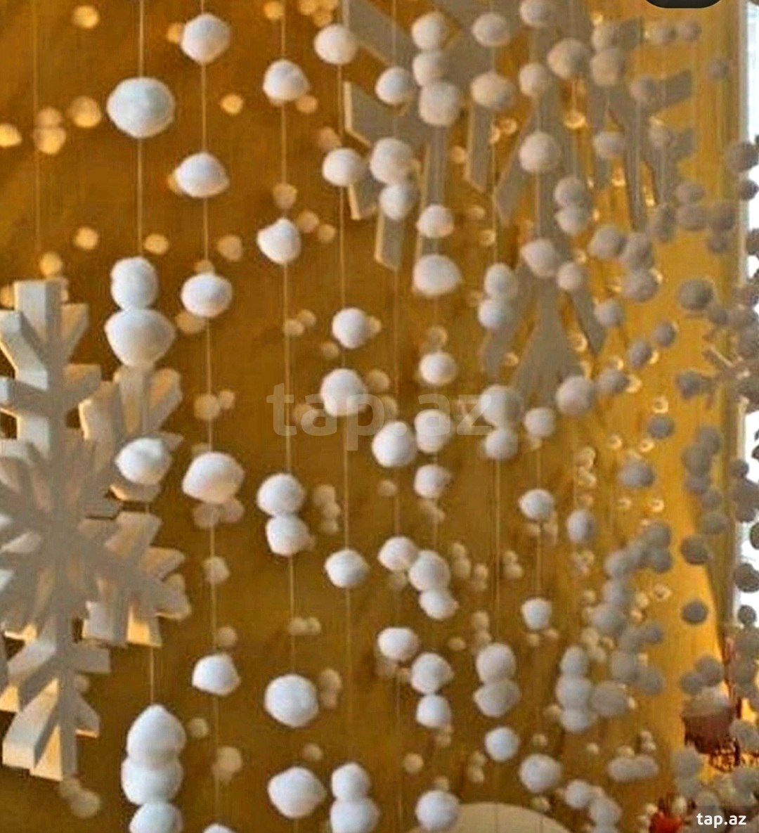 Гирлянда снег из ваты своими руками