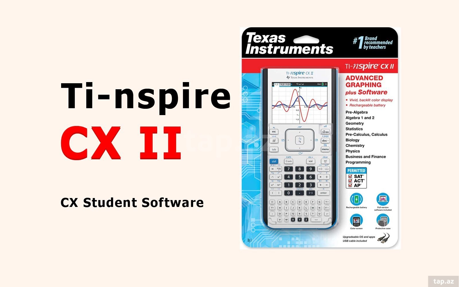 "Texas Instruments TI-Nspire CX II Color" graphing calculator