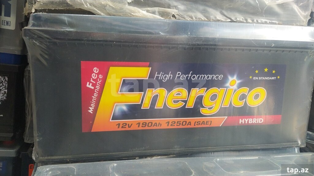 "Energi 12 volt 190 ah" akkumulyator 