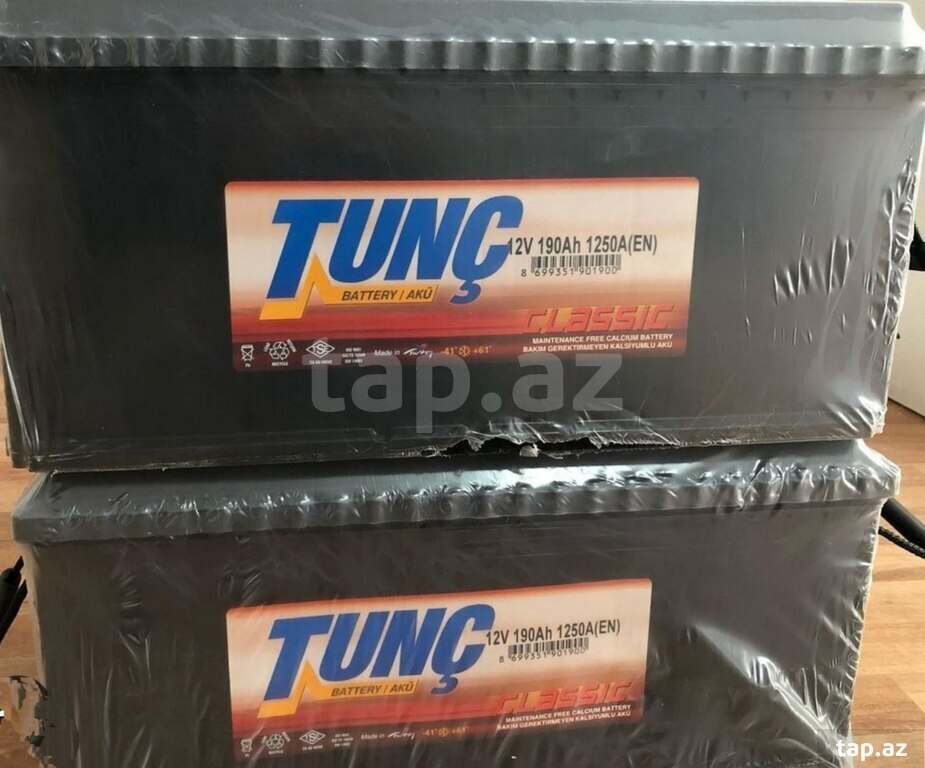 "Tunc 12 volt 190 ah" akkumulyator 