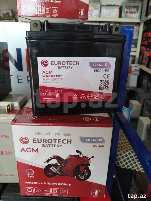 "Eurotech agm 12 volt 14 ah" akkumulyatoru  