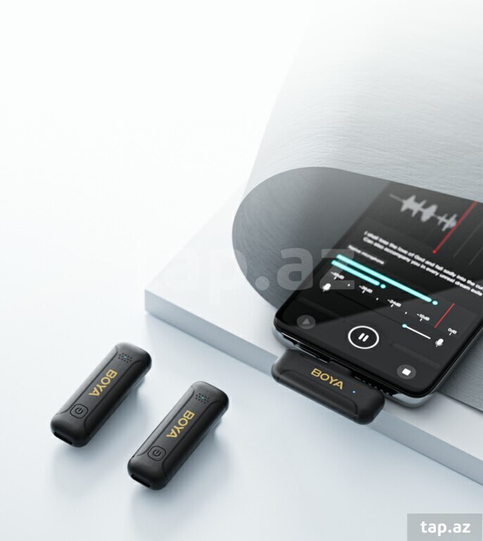 "Apple iPhone" üçün "Boya" wireless yaxa mikrofonu (2)