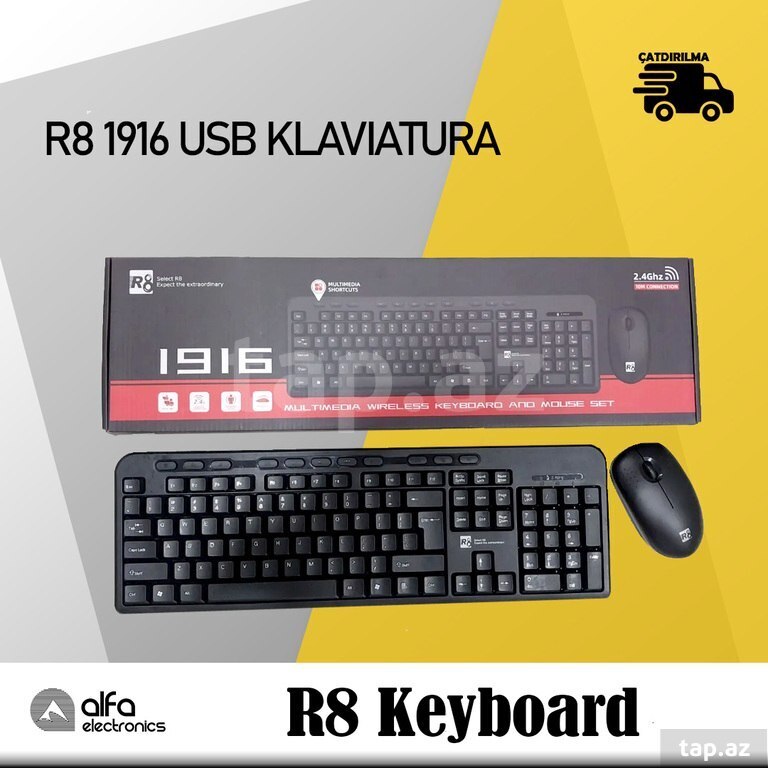 Bluetooth klaviatura və siçan dəsti "R8 1916"