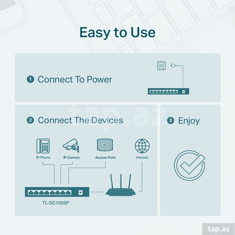 Şəbəkə avadanlığı "TP-Link TL-SG1008P" (5)