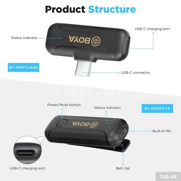 Type-C wireless yaxa mikrofonu (3)