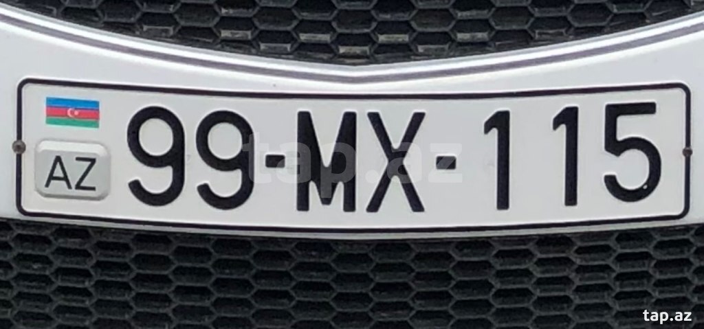Avtomobil qeydiyyat nişanı - 99-MX-115