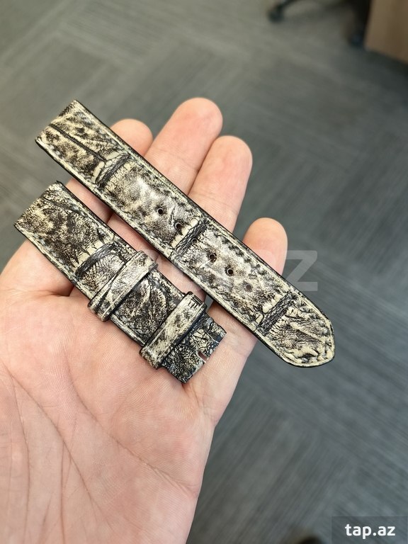Timsah dərili saat kəməri