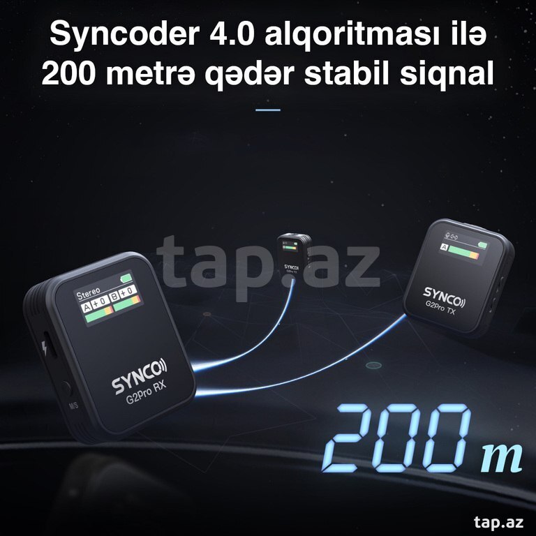 “Synco G2 A2 Pro” simsiz yaxa mikrofonu (2 nəfərlik) (9)