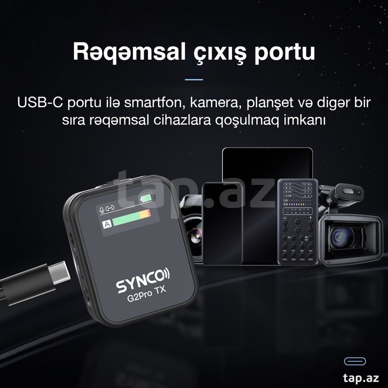 “Synco G2 A2 Pro” simsiz yaxa mikrofonu (2 nəfərlik) (14)