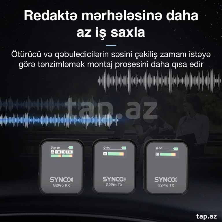 “Synco G2 A2 Pro” simsiz yaxa mikrofonu (2 nəfərlik) (15)