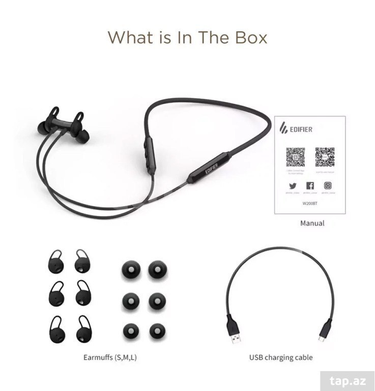Edifier W200BT Plus - Sports Hanging Neck Wireless Bluetooth Earphone (8)