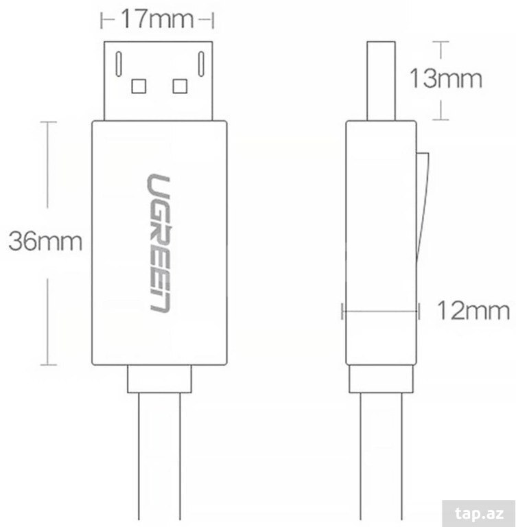 Kabel "Ugreen (10213) DP 1.2 Male to Male - 5m" (6)